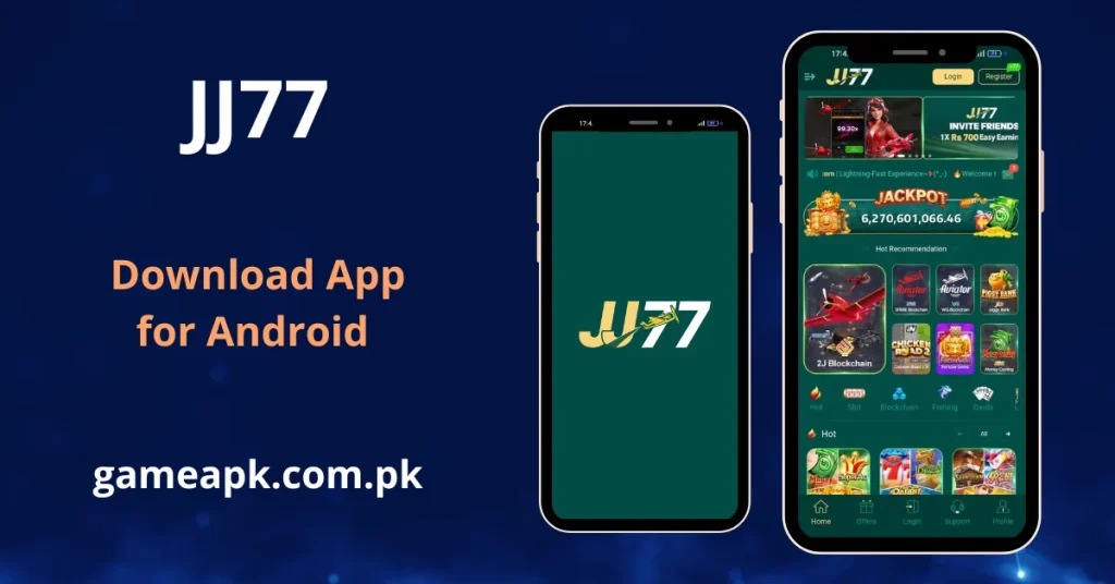 JJ77 APK Download - image shows app interface on mobile phone