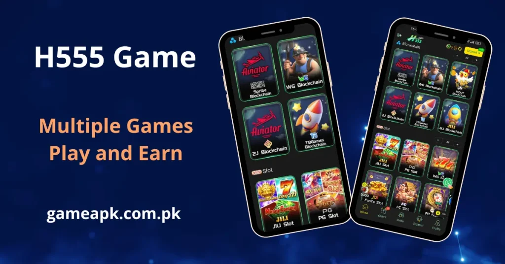 Mobile screen shot shows in App games in H555