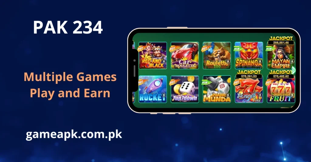 PAK234 games library showing CAR Roulette, 777TThunder and Classic Fruit on Android – gameapk.com.pk