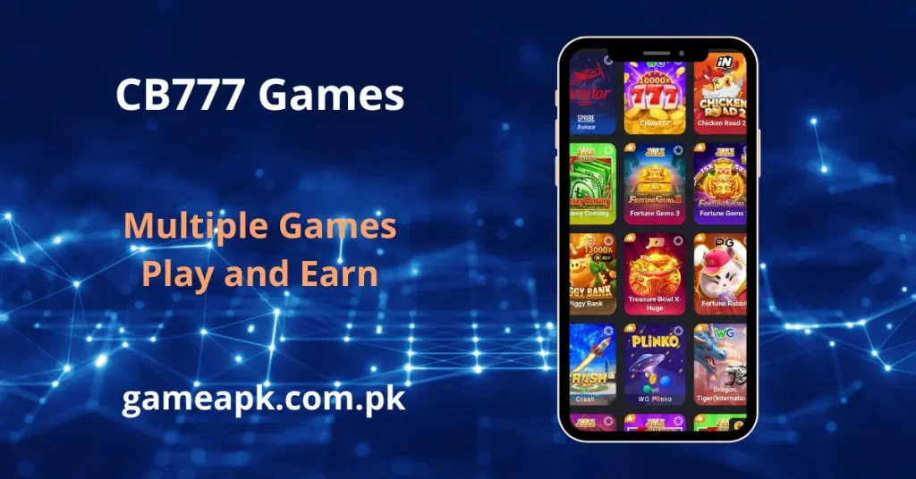 CB777 games library screenshot featuring Aviator, Crazy777, Chicken Road 2, and Fortune Gems slots. Play multiple real-money casino and slot games on the CB777 app and earn rewards.
