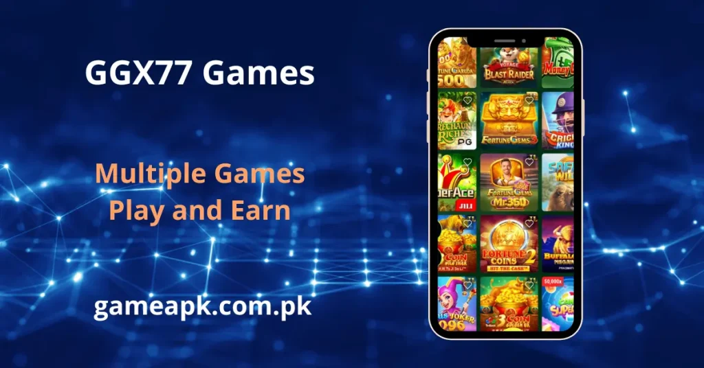 Enjoy multiple play and earn games including Super Ace and Fortune Gems on the GGX77 app.
A diverse collection of online mobile casino games showcased by gameapk.com.pk.