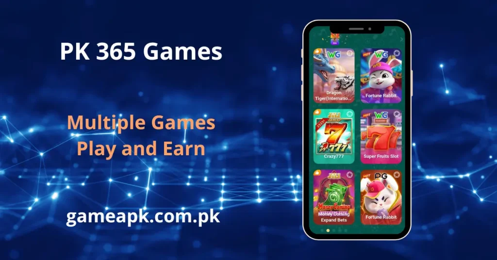 Explore multiple play and earn games like Aviator and Fortune Rabbit inside the PK365 app.
High-quality online casino games collection available to download at gameapk.com.pk.
