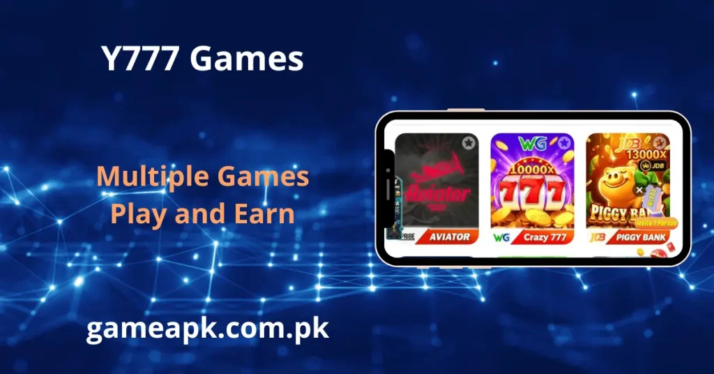 Y777 app screen showing multiple games including Aviator, Crazy 777, and Piggy Bank.
Play and earn through a variety of slot and JDB games in the Y777 app.